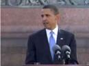 Barack Obama spricht vor «unterwürfigen Deutschen» in Berlin.