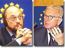 Martin Schulz und Hans-Gert Pöttering. In Brüssel gegeneinander, in Berlin bald miteinander?