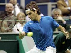 Roger Federer mit einer starken Vorhand.