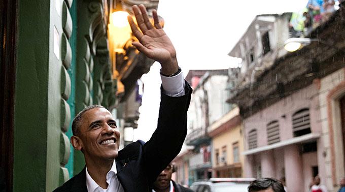 Präsident Barack Obama ist in Kuba angekommen.